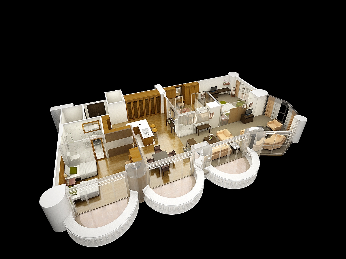 Luxury Suite Layout render